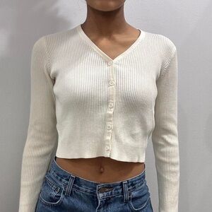 Brandy Melville cream/off white cardigan button up